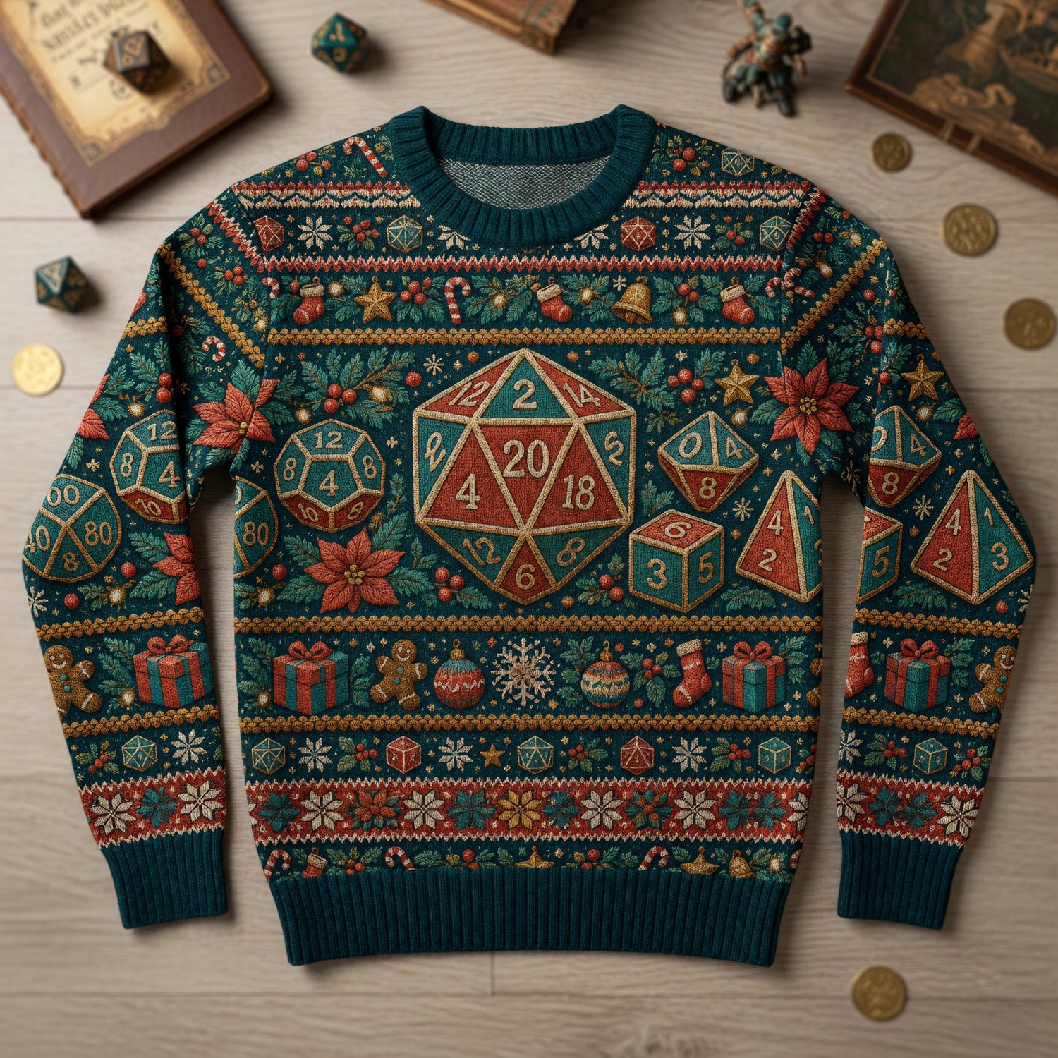 Christmas Dice Sweater - Holiday RPG Knit Pattern