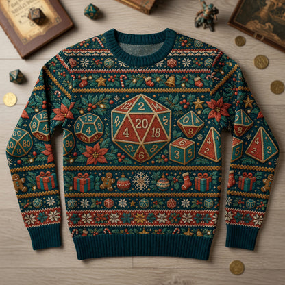 Christmas Dice Sweater - Holiday RPG Knit Pattern