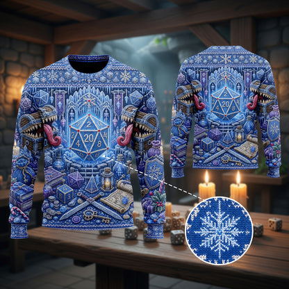 Winter Dice Sweater - Christmas Fantasy RPG Knit Apparel
