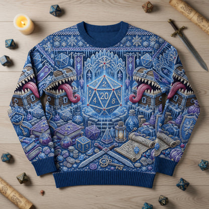 Winter Dice Sweater - Christmas Fantasy RPG Knit Apparel