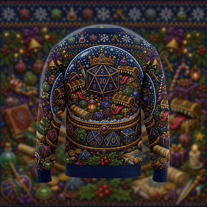 Christmas Snow Globe Sweater - Fantasy Dice RPG Holiday