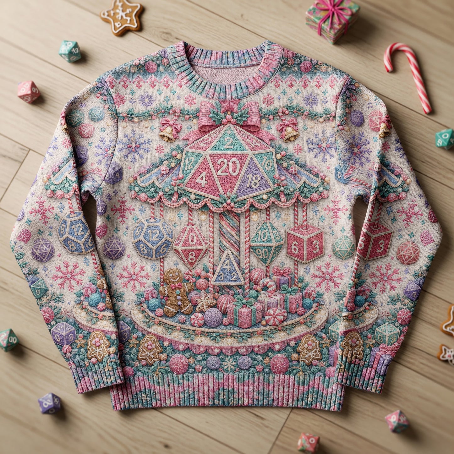 Christmas Dice Sweater - Festive Holiday RPG Knit Apparel