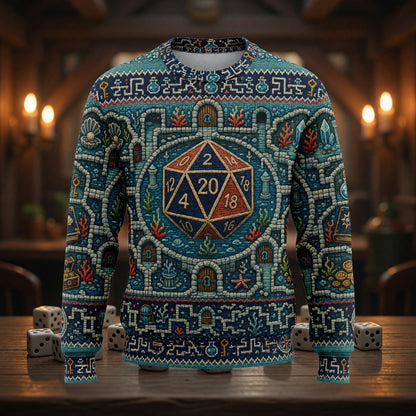 D20 Sweater - Underwater Dungeon Cross Stitch Art