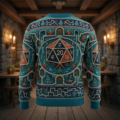 D20 Sweater - Underwater Dungeon Cross Stitch Art