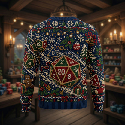 Christmas Dice Sweater - Holiday RPG Knitwear