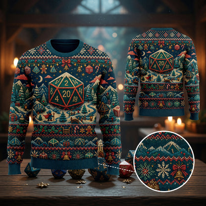 Holiday Dice Sweater - Christmas Winter Wonderland Knit