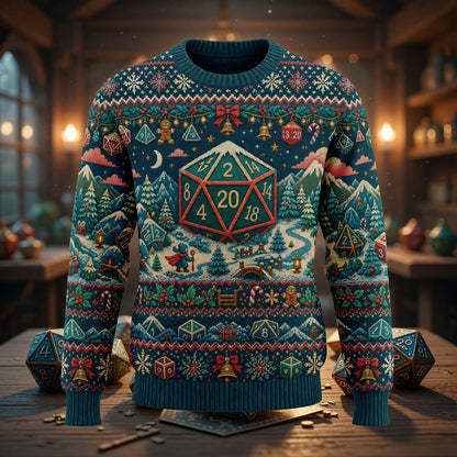 Holiday Dice Sweater - Christmas Winter Wonderland Knit