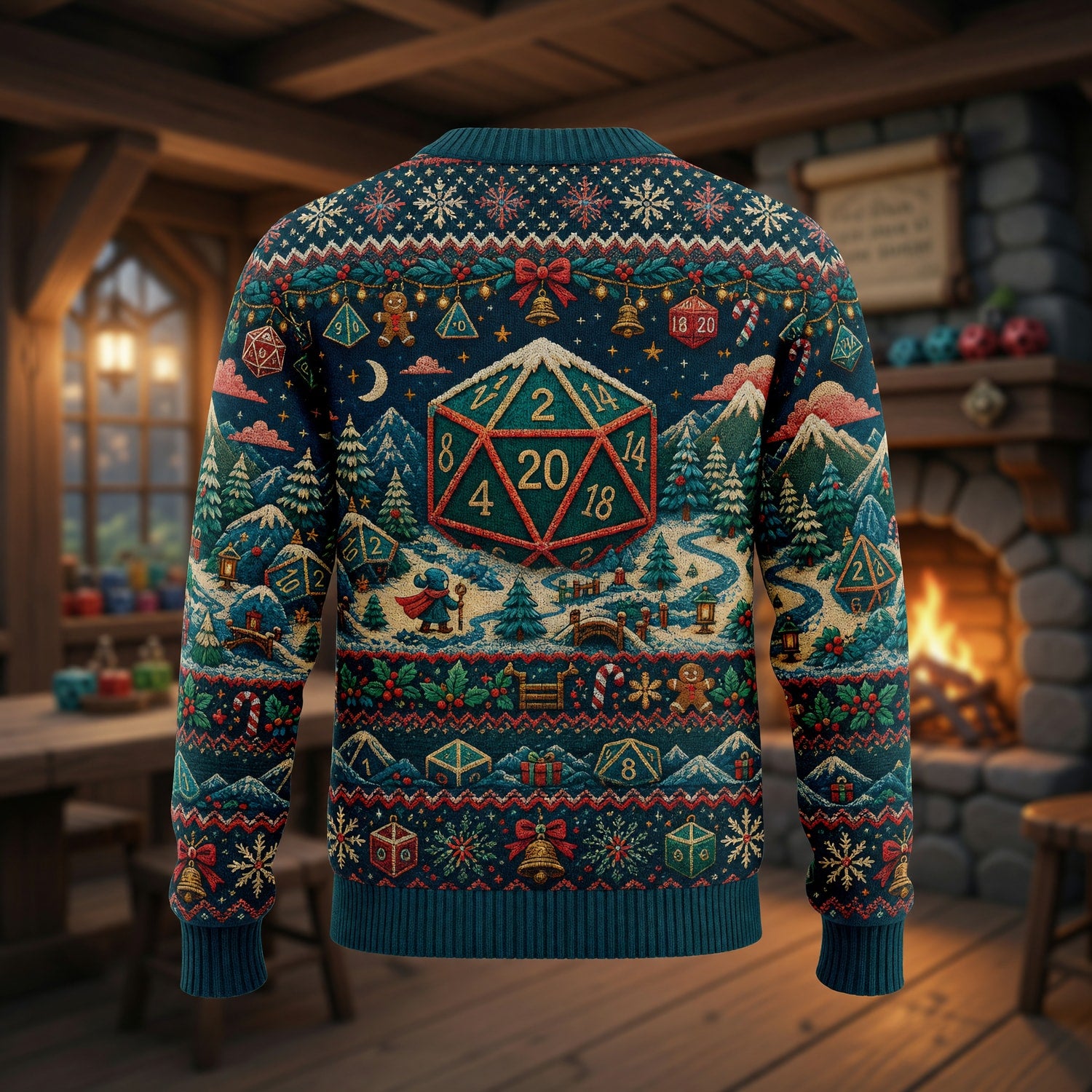 Holiday Dice Sweater - Christmas Winter Wonderland Knit