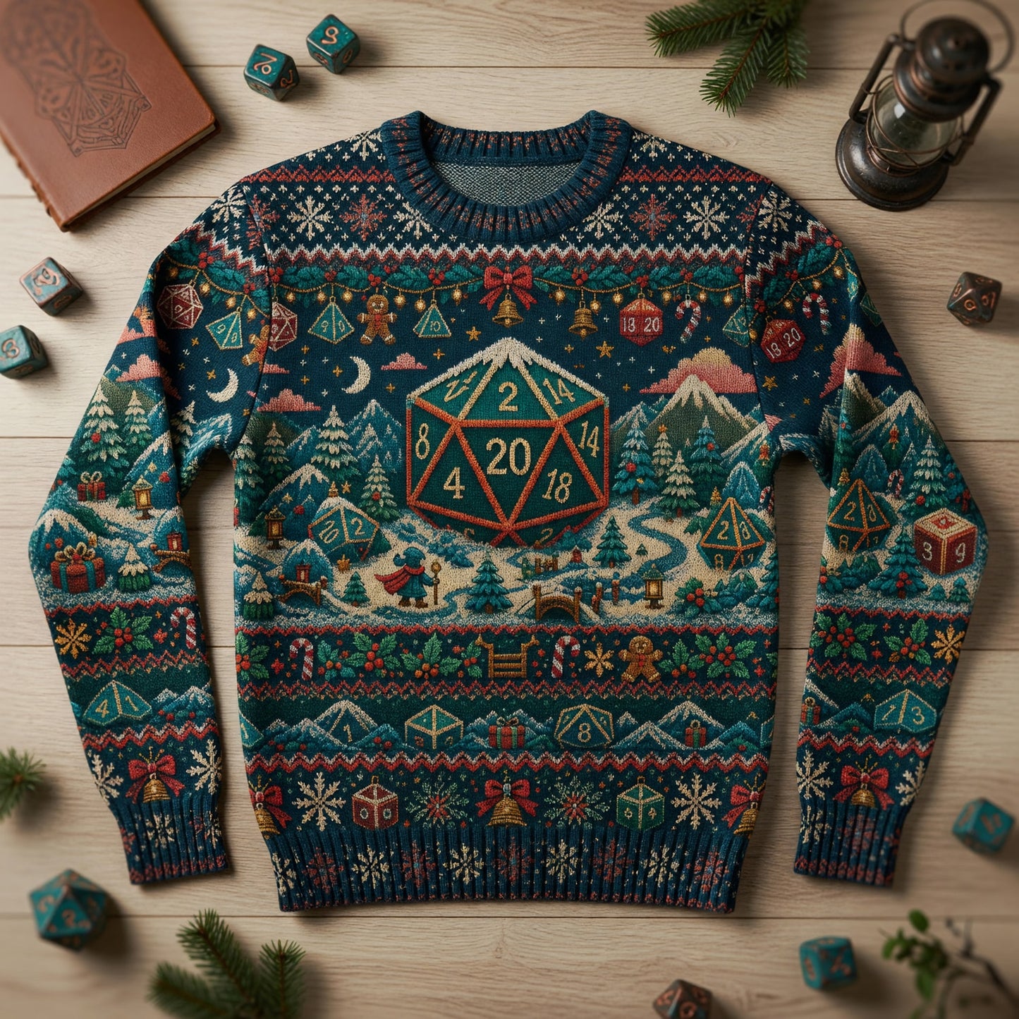 Holiday Dice Sweater - Christmas Winter Wonderland Knit