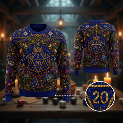 Christmas Sweater - Festive Dice Holiday Knit Apparel