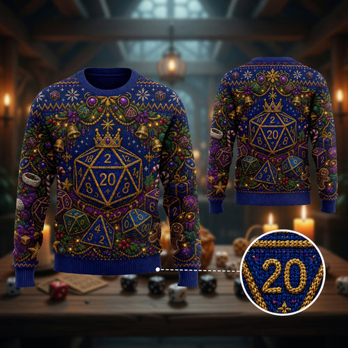 Christmas Sweater - Festive Dice Holiday Knit Apparel