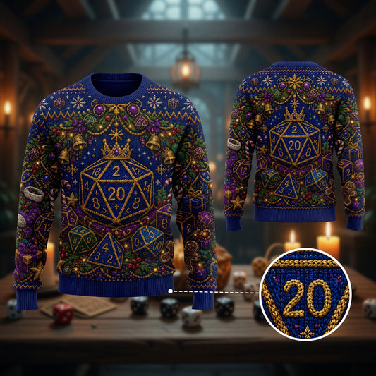Christmas Sweater - Festive Dice Holiday Knit Apparel