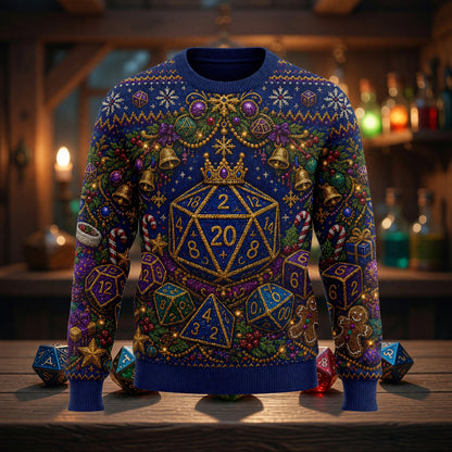Christmas Sweater - Festive Dice Holiday Knit Apparel