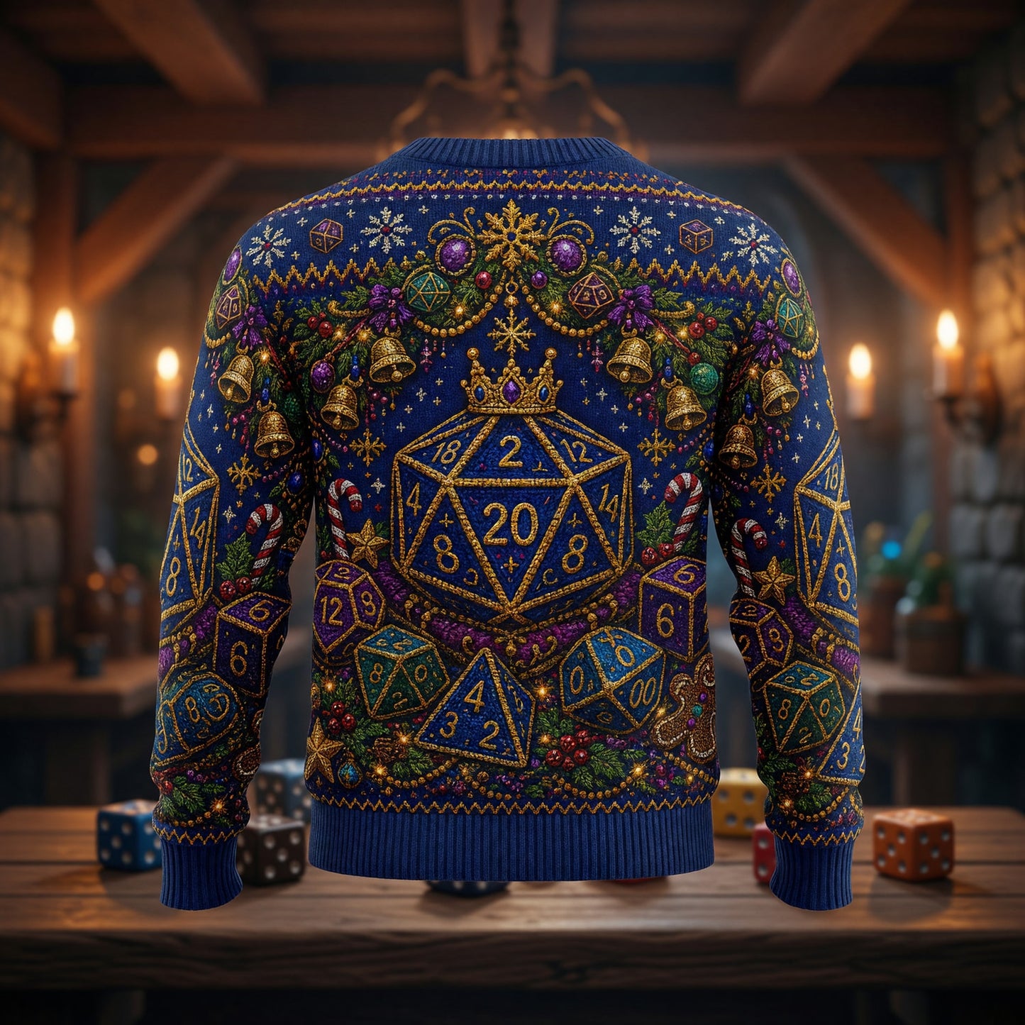 Christmas Sweater - Festive Dice Holiday Knit Apparel