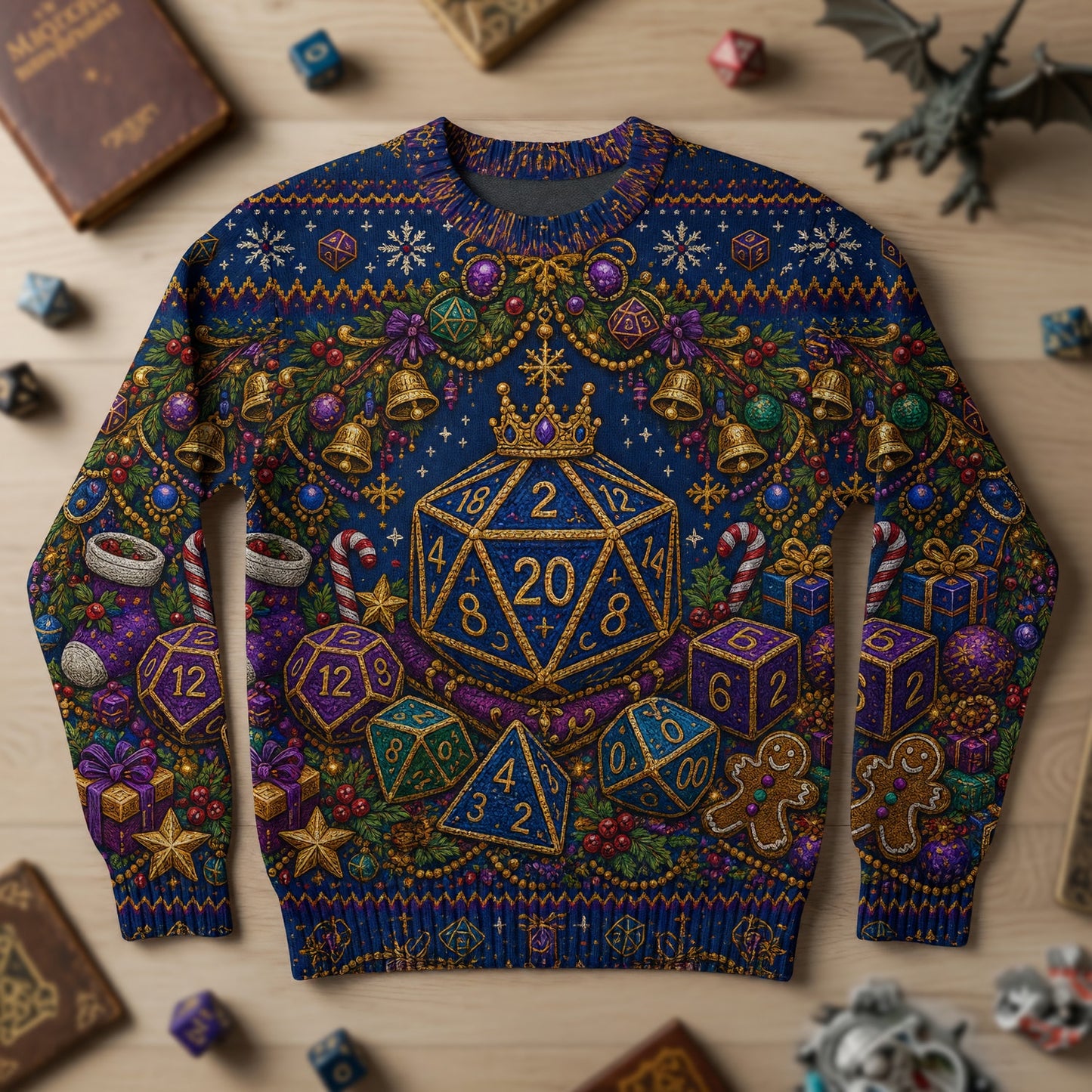 Christmas Sweater - Festive Dice Holiday Knit Apparel