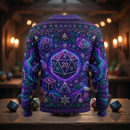 Christmas Polyhedral Dice Sweater - Fantasy Holiday Knit
