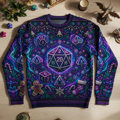 Christmas Polyhedral Dice Sweater - Fantasy Holiday Knit
