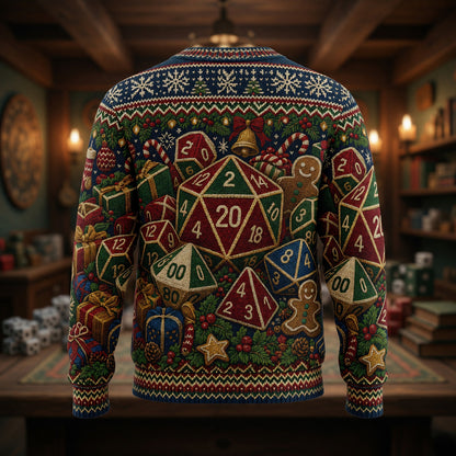 Christmas Dice Sweater - Holiday Fantasy Dungeon Knit