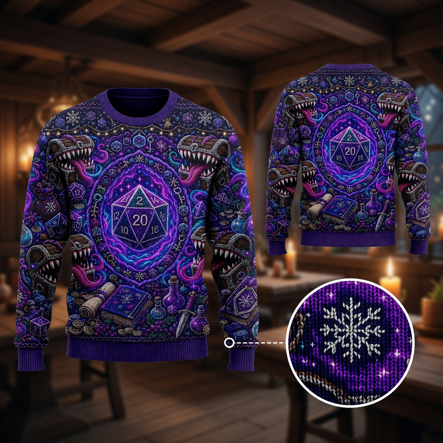 Mimic Christmas Sweater - Fantasy Dice RPG Holiday Apparel