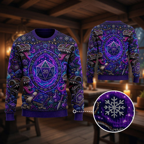 Mimic Christmas Sweater - Fantasy Dice RPG Holiday Apparel