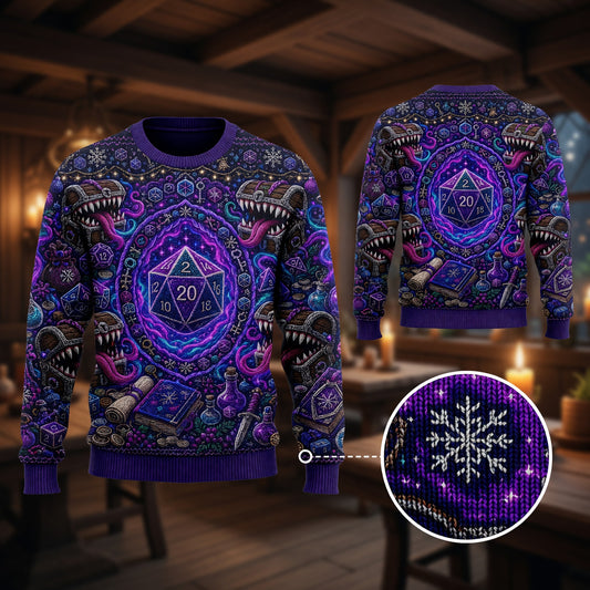 Mimic Christmas Sweater - Fantasy Dice RPG Holiday Apparel