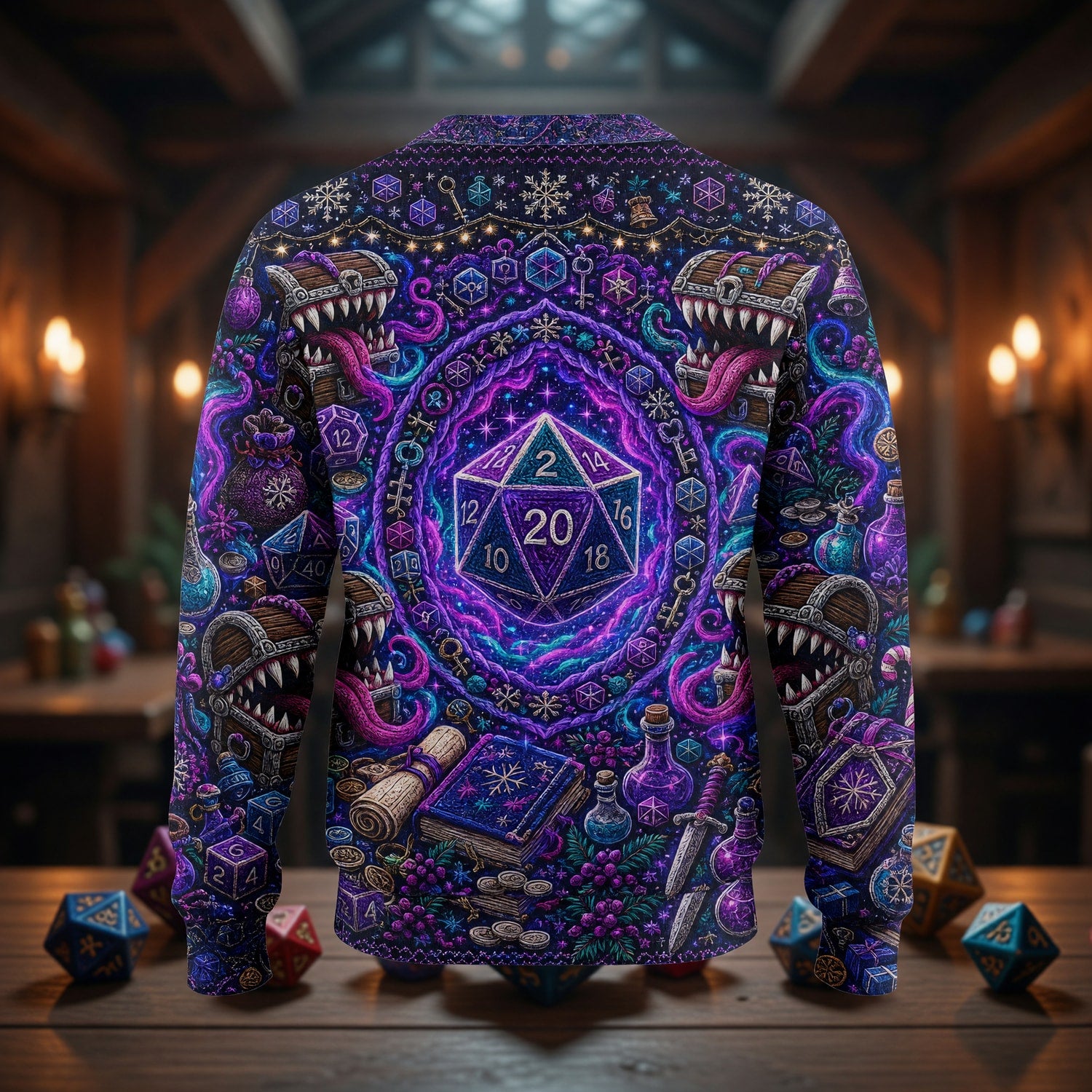 Mimic Christmas Sweater - Fantasy Dice RPG Holiday Apparel