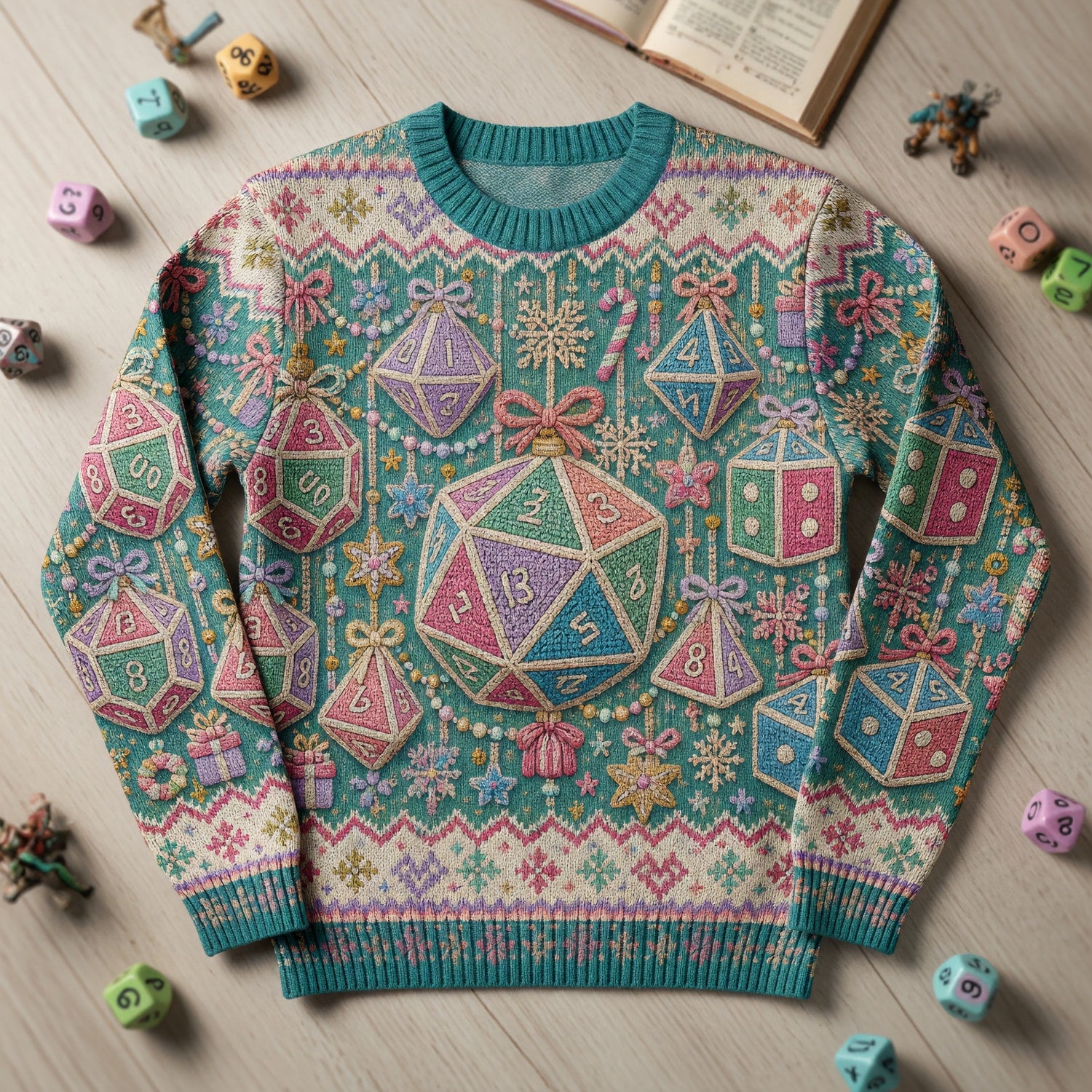 Dice Christmas Sweater - Festive RPG Holiday Knitwear