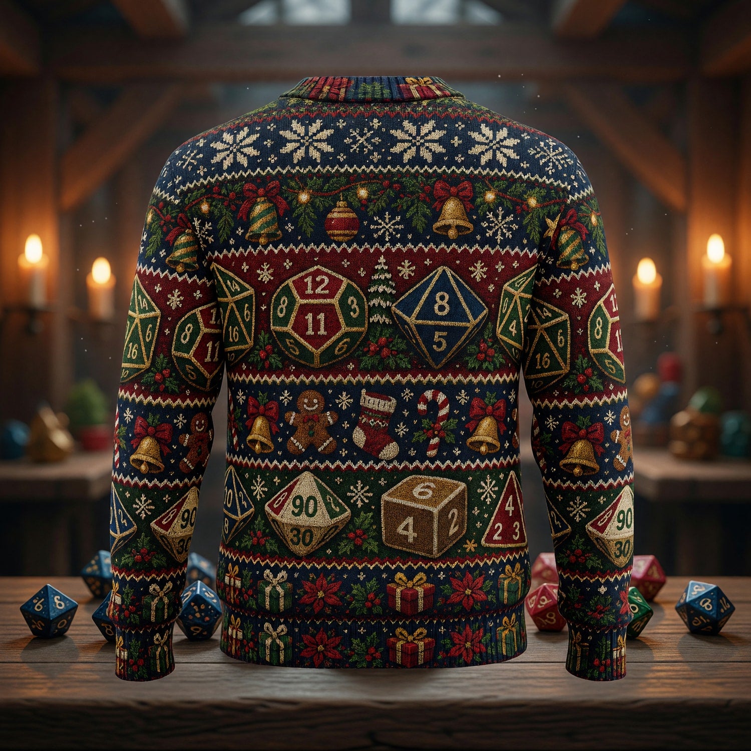 Christmas Sweater - Dice Holiday RPG Knit Pattern