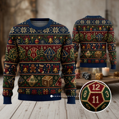 Christmas Sweater - Dice Holiday RPG Knit Pattern