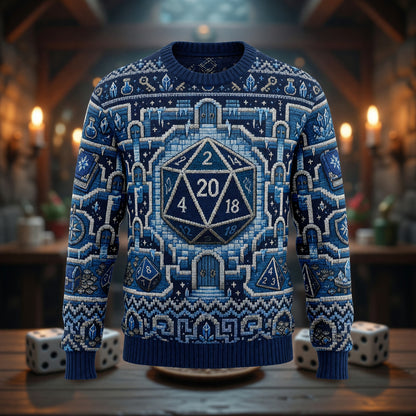 Icy Dice Sweater - Winter Fantasy RPG Knit