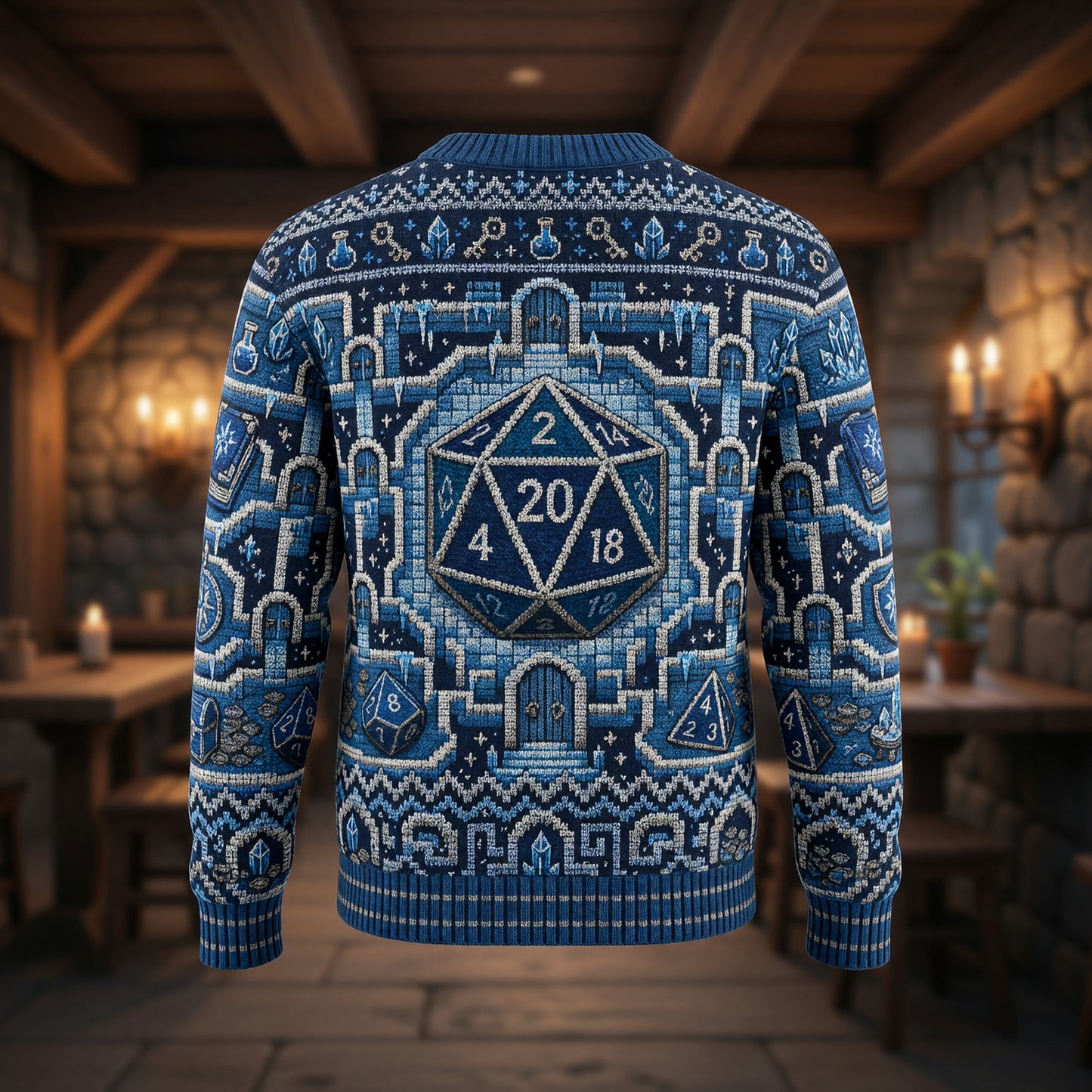Icy Dice Sweater - Winter Fantasy RPG Knit