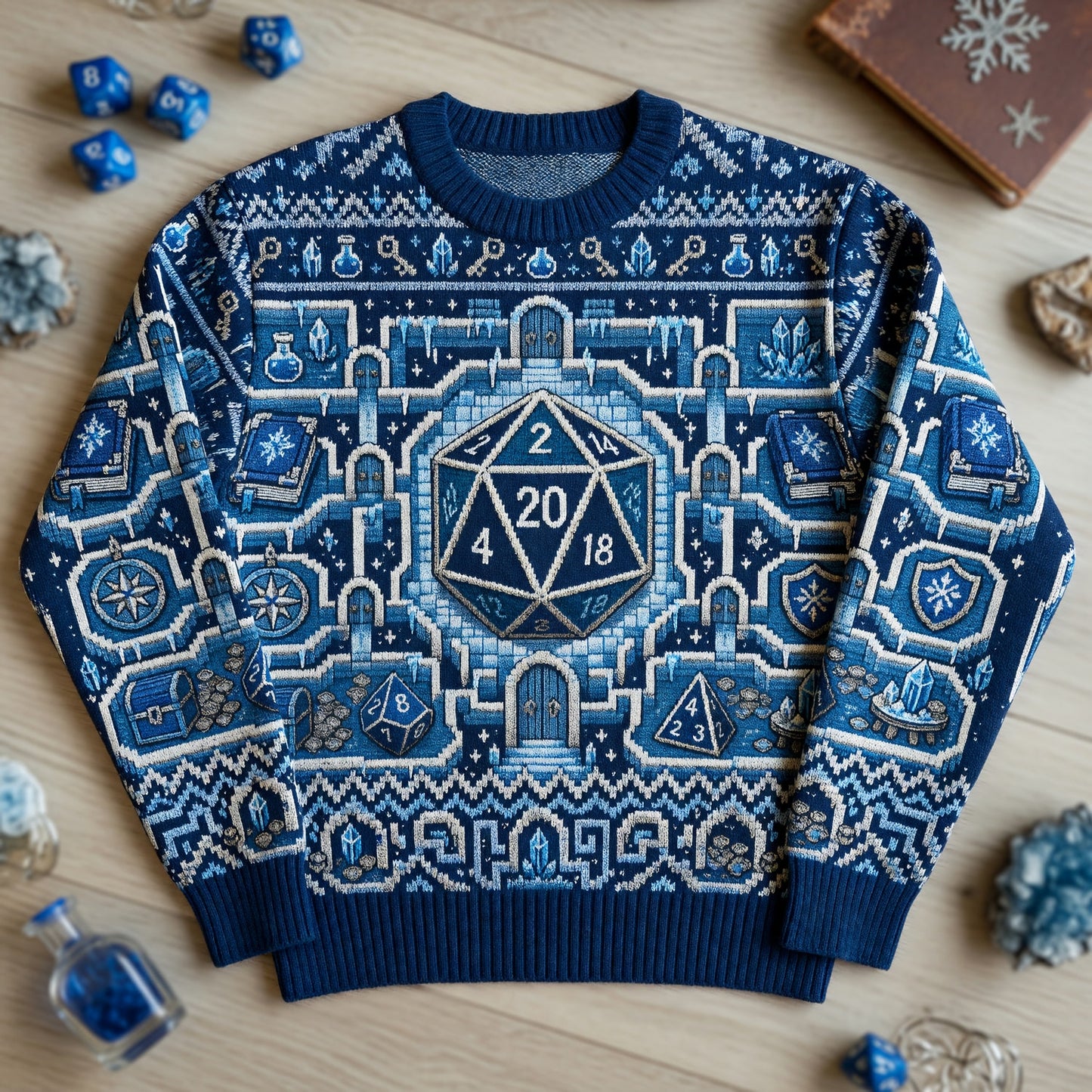 Icy Dice Sweater - Winter Fantasy RPG Knit