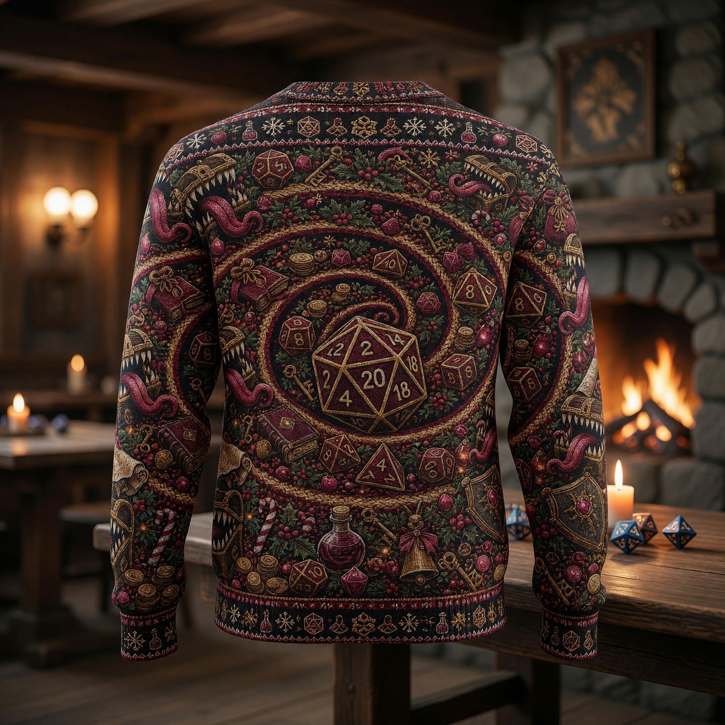Christmas Sweater - Dice Mimic Fantasy Holiday Knit