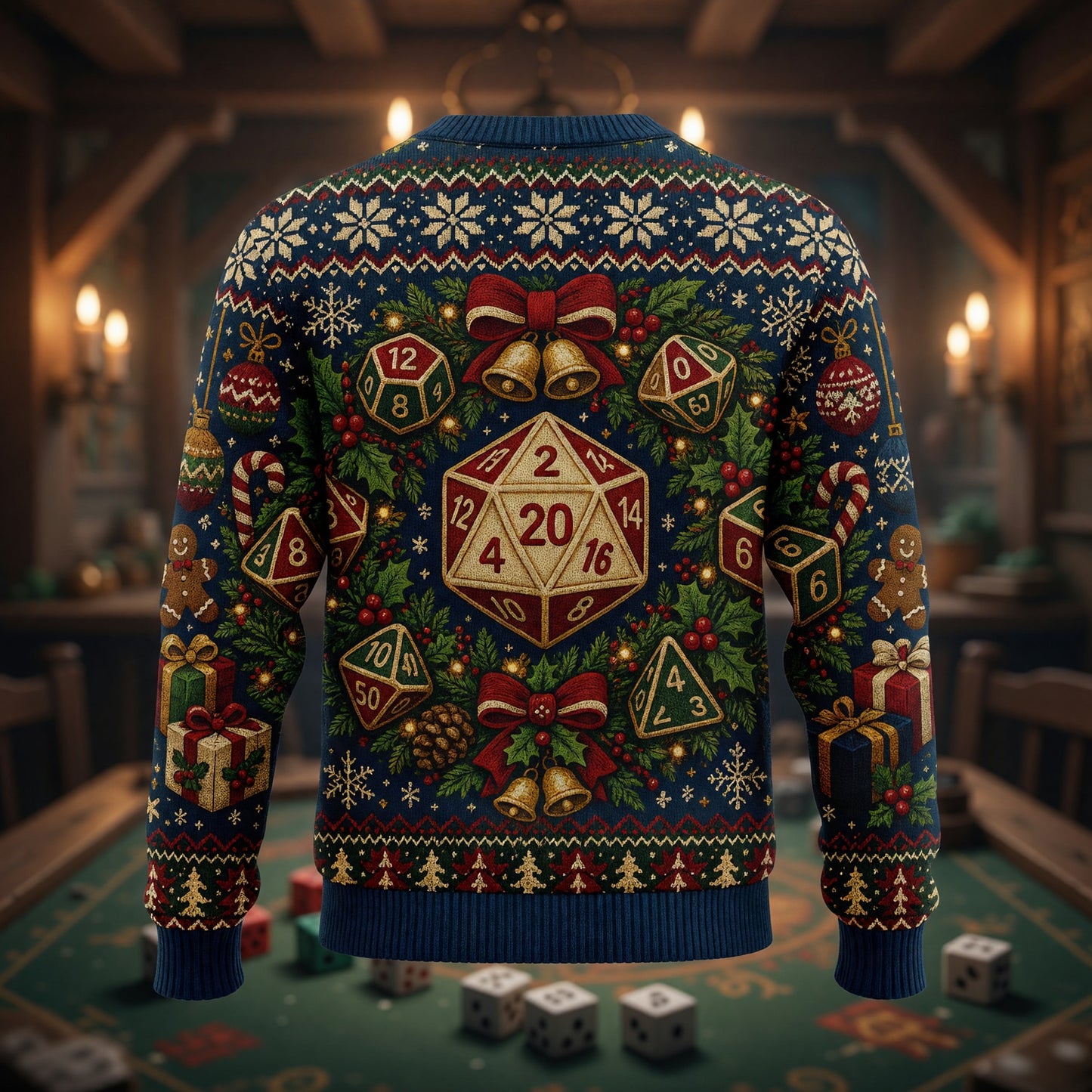 Dice Christmas Sweater - Festive RPG Holiday Knit