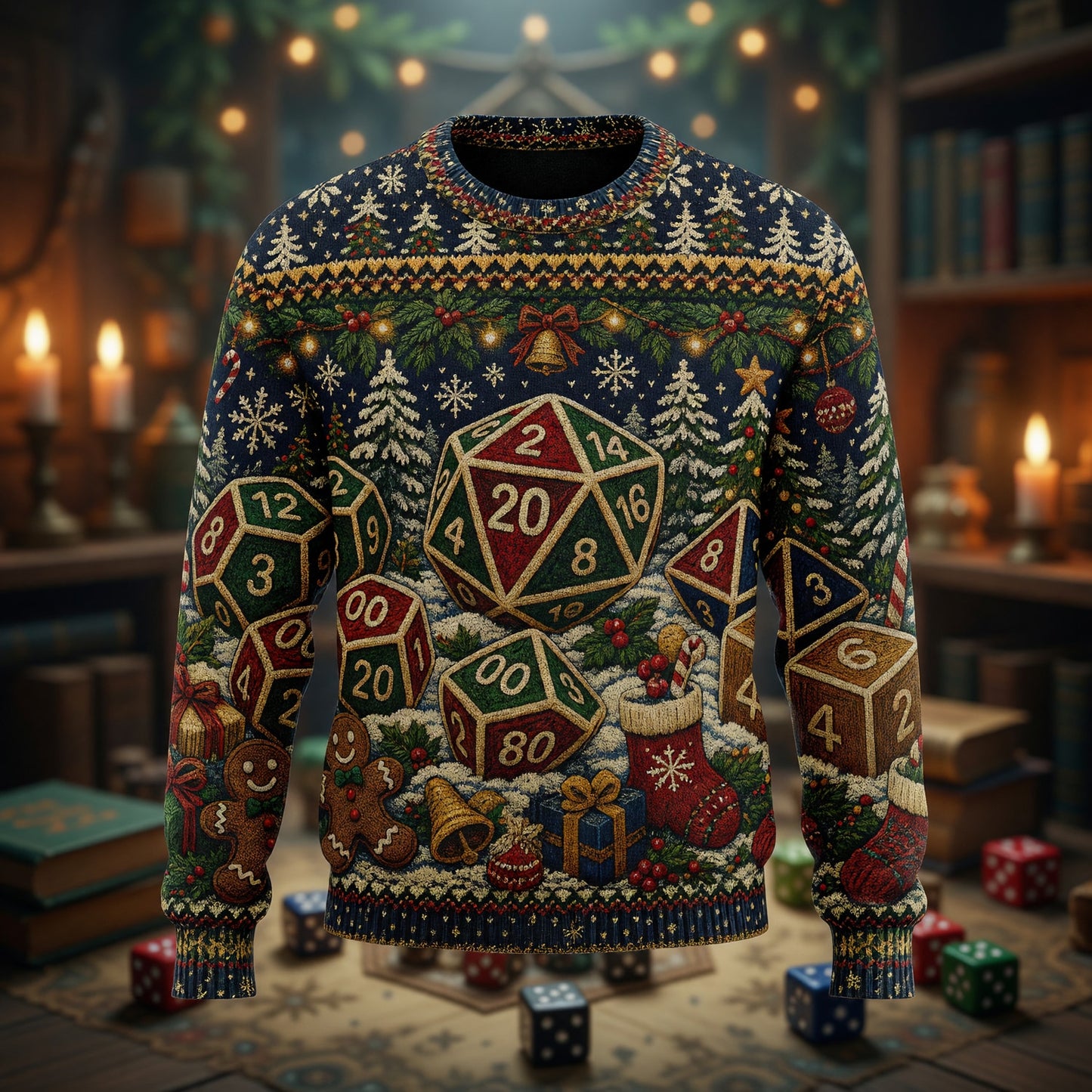 Christmas Dice Sweater - Festive Holiday RPG Knit