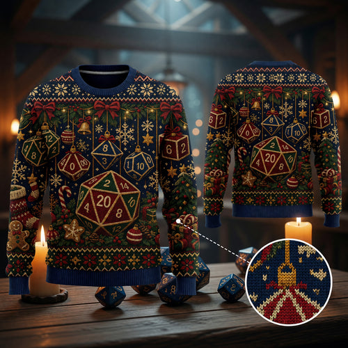 Christmas Sweater - Dice Ornament Holiday Knit