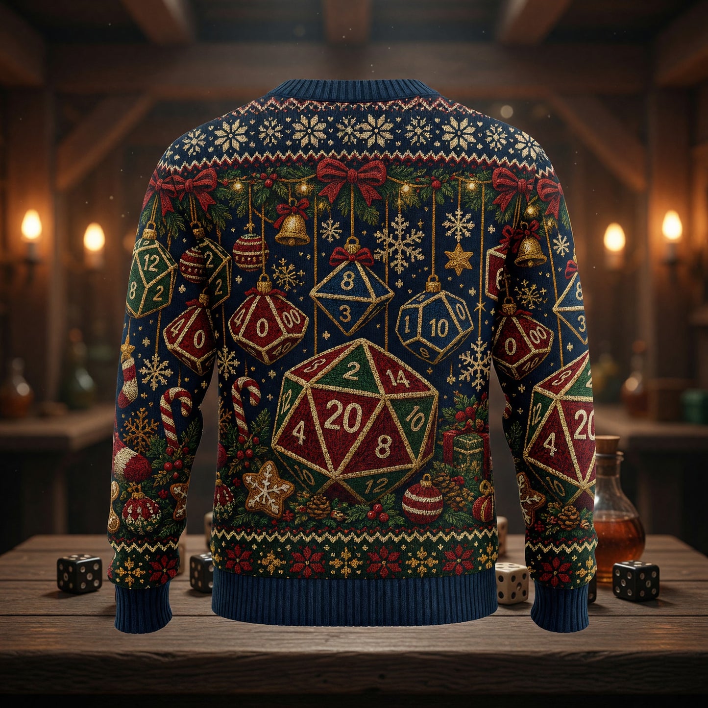 Christmas Sweater - Dice Ornament Holiday Knit