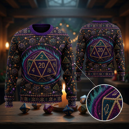 Dice Christmas Sweater - Fantasy RPG Holiday Knit