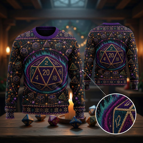 Dice Christmas Sweater - Fantasy RPG Holiday Knit