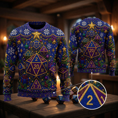 Christmas Dice Sweater - Festive Tabletop RPG Holiday Knit