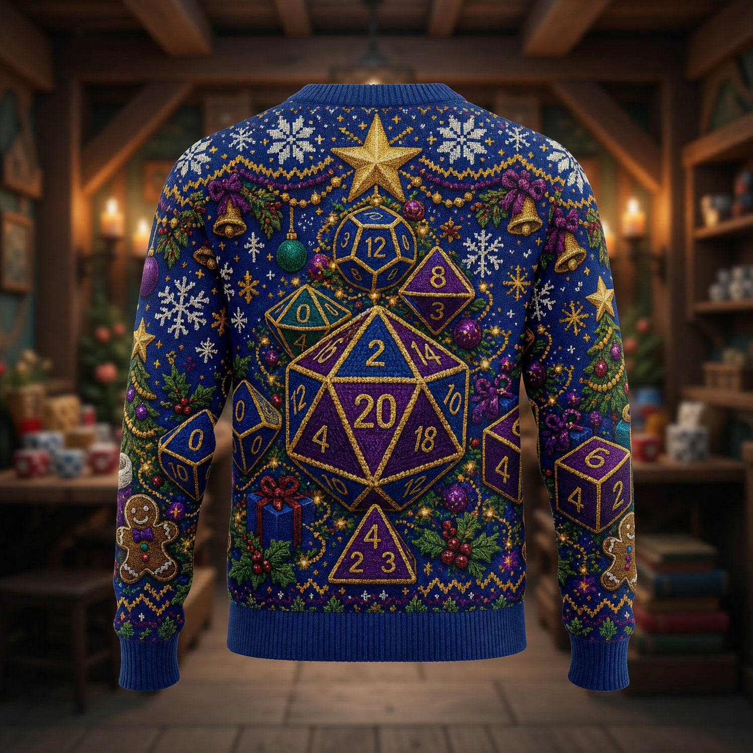 Christmas Dice Sweater - Festive Tabletop RPG Holiday Knit