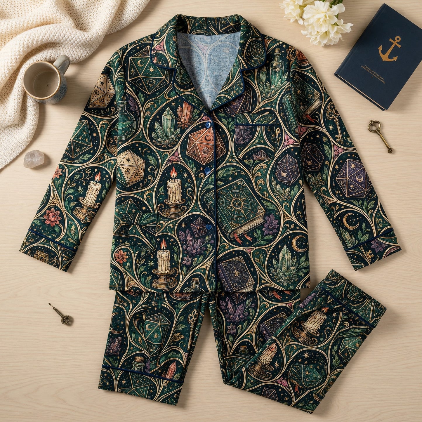 Fantasy Dungeon Dice Pajama Set - Fantasy RPG Nightwear