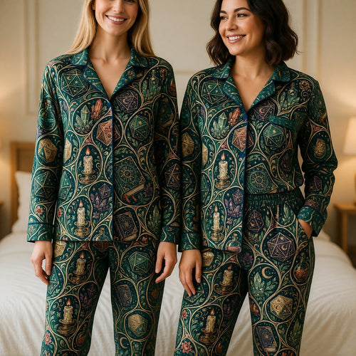 Fantasy Dungeon Dice Pajama Set - Fantasy RPG Nightwear