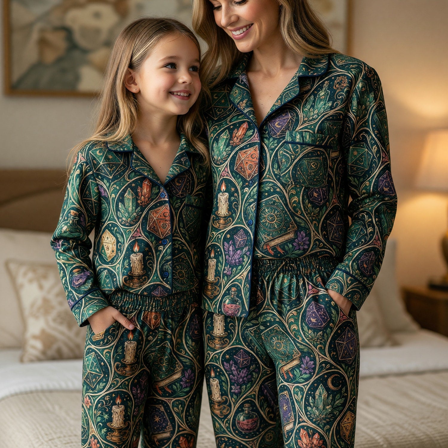 Fantasy Dungeon Dice Pajama Set - Fantasy RPG Nightwear