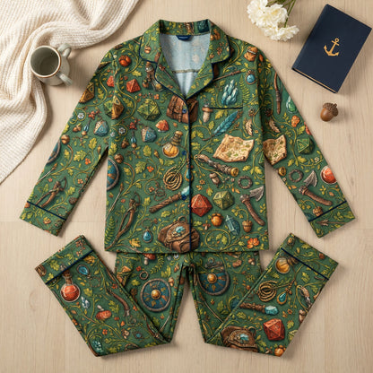 Fantasy Dungeon Thick Pajama Set - Fantasy Tabletop RPG Sleepwear
