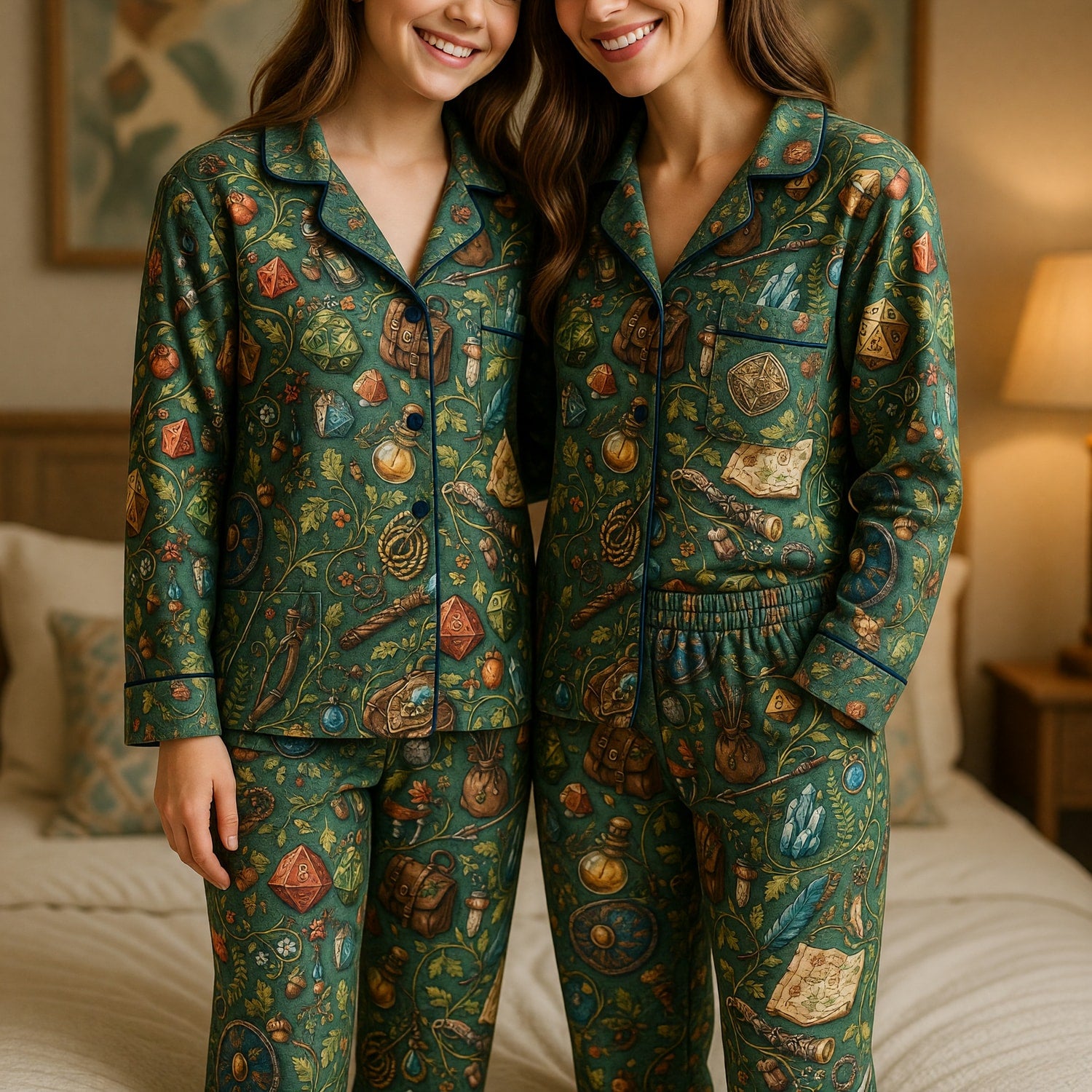Fantasy Dungeon Thick Pajama Set - Fantasy Tabletop RPG Sleepwear