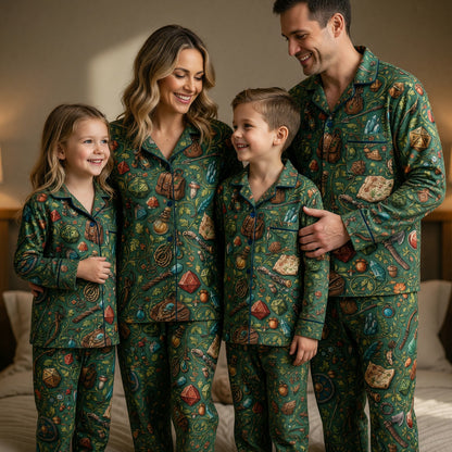 Fantasy Dungeon Thick Pajama Set - Fantasy Tabletop RPG Sleepwear