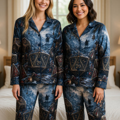Dice Christmas Thick Pajama Set - Fantasy RPG Winter Sleepwear