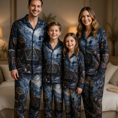 Dice Christmas Thick Pajama Set - Fantasy RPG Winter Sleepwear