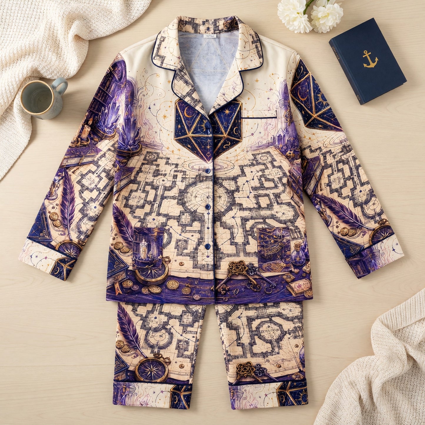 D20 Celestial Thick Pajama Set - Mystic Fantasy RPG